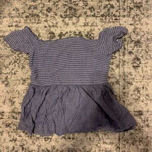 blue off the shoulder top